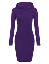 Load image into Gallery viewer, Women's Hoodie Pocket Long Sleeve Dress