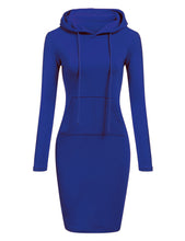 Load image into Gallery viewer, Women's Hoodie Pocket Long Sleeve Dress