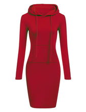 Load image into Gallery viewer, Women's Hoodie Pocket Long Sleeve Dress