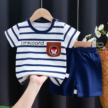 Load image into Gallery viewer, Kids' Cartoon Print Cotton T-Shirt & Shorts Tracksuit Set