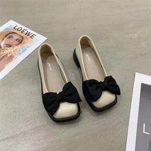 Load image into Gallery viewer, Thick-Soled Loafers for Women, 2026 Spring and Summer New Retro Square-Toe Bowknot Patent Leather Single Shoes, Trendy