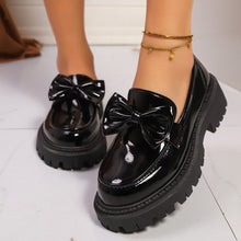 Load image into Gallery viewer, Foreign Trade Cross-Border Large Size 35-42 Loafers for Women Niche Bow Thick-Soled Small Leather Shoes for Women Retro Flats for Women