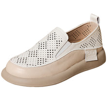 Load image into Gallery viewer, Genuine Leather Cut Out Breathable Loafers for Women 2025 Summer New Flats Casual Shoes Slip-On Slip-On Shoes