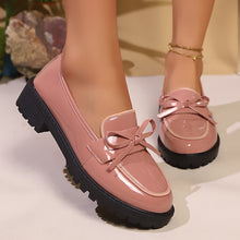 Load image into Gallery viewer, Cross-Border Large Size Loafers for Women 2025 Spring, Summer and Autumn New Patent Leather Bow Mary Jane Shoes Casual Shoes