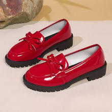 Load image into Gallery viewer, Cross-Border Large Size Loafers for Women 2025 Spring, Summer and Autumn New Patent Leather Bow Mary Jane Shoes Casual Shoes