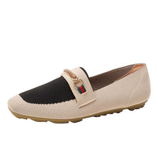 Load image into Gallery viewer, Loafers 2024 new square toe flying woven cross-border single-layer shoes women's woven slip-on knitted shoes plus size peas shoes