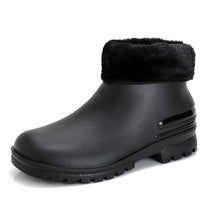 Load image into Gallery viewer, Cross-border Japanese Rain Shoes Women's Adult Non-slip Short Rain Boots Kitchen Work Waterproof Platform fleece-lined Water Shoes Women