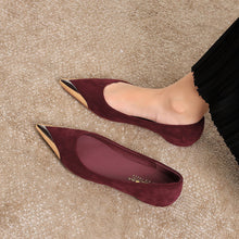 Load image into Gallery viewer, 531-19 European and American Fashion Banquet Metal Pointed Toe Shallow Slip-On Shoes for Women, Elegant and Comfortable Slip-On Shoes with Internal Height Increase
