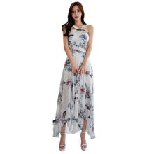Load image into Gallery viewer, Foreign Trade Women's 2025 Summer New Temperament Sling Long Dress Fashion Waist Chiffon Printed Large Swing Dress dress