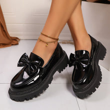 Load image into Gallery viewer, Foreign Trade Cross-Border Large Size 35-42 Loafers for Women Niche Bow Thick-Soled Small Leather Shoes for Women Retro Flats for Women