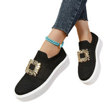 Load image into Gallery viewer, European and American foreign trade thick-soled fly-woven breathable low-top single-layer shoes women's cross-border chain decorative leg loafers wish
