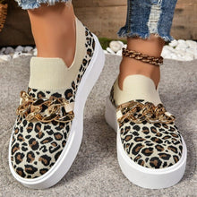 Load image into Gallery viewer, European and American foreign trade thick-soled fly-woven breathable low-top single-layer shoes women's cross-border chain decorative leg loafers wish
