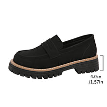 Load image into Gallery viewer, Cross-Border 2025 New Spring and Autumn Loafers Large Size Casual Frosted British Style Women's Shoes Thick Heel Thick Sole Foreign Trade Retro