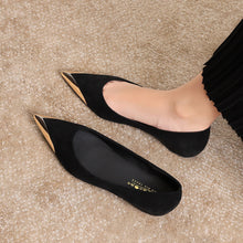 Load image into Gallery viewer, 531-19 European and American Fashion Banquet Metal Pointed Toe Shallow Slip-On Shoes for Women, Elegant and Comfortable Slip-On Shoes with Internal Height Increase