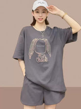Load image into Gallery viewer, 2024 summer new ladies sportswear suit casual fashion short sleeve two-piece small fashionable