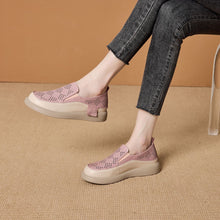 Load image into Gallery viewer, Genuine Leather Cut Out Breathable Loafers for Women 2025 Summer New Flats Casual Shoes Slip-On Slip-On Shoes