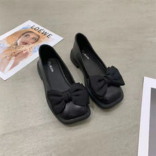 Load image into Gallery viewer, Thick-Soled Loafers for Women, 2026 Spring and Summer New Retro Square-Toe Bowknot Patent Leather Single Shoes, Trendy