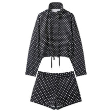 Load image into Gallery viewer, Women's Polka Dot Turtleneck Zipper Jacket with Pockets