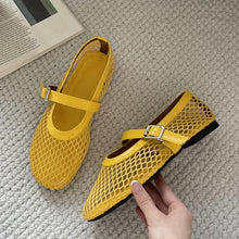 Load image into Gallery viewer, Eilyken Summer Designer Cosy Mesh Heels Women Flat Shoes Fashion Round Toe Buckle Strap Casual Outdoor Dress Sandals