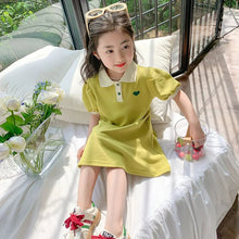 Load image into Gallery viewer, 2025 New Children's Dress Girls' Summer Korean Edition Striped Strawberry lapel Casual Dress 1-10 Years Old