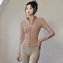 Load image into Gallery viewer, Long Sleeve Sports Jacket Women Zip Fitness Yoga Shirt Winter Warm Gym Top Activewear Running Coats Workout Clothes For Cycling