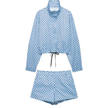 Load image into Gallery viewer, Women's Polka Dot Turtleneck Zipper Jacket with Pockets