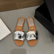Load image into Gallery viewer, Summer Women Slippers Fashion Outdoor Casual Breathable Flat T-shape Soft Comfortable Heels Shoes Open Toe Sandals Slides Women