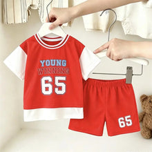 Load image into Gallery viewer, Summer Fashion Sports Suits Boys Trendy Clothing Short-sleeved Shorts Two Piece Set Toddler New Design Casual Sports Costume