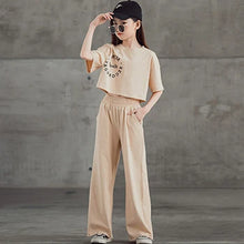 Load image into Gallery viewer, New Spring Summer Teenager Girls Clothing Sets Children Short Tops T Shirt And Pants 2Pcs Kids Tracksuit 5 6 8 10 12 14 Years