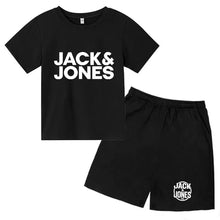 Load image into Gallery viewer, Kids Trendy Simple Letter Print Summer Fashion Breathable Tees+Shorts 2pcs Sportsuits 4-14 Years Boys Girls Outfits Clothes Sets