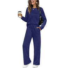 Load image into Gallery viewer, New Autumn Winter Women Two Piece Set O Neck Long Sleeve Sweatshirt Shirt High Wasit Drawstring Pants Female Casual Track Suits