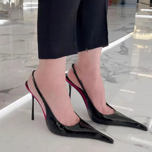 Load image into Gallery viewer, Women's Pointed Toe Patent Leather High Heel Sandals