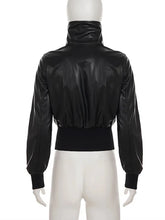 Load image into Gallery viewer, AltGoth Amercian Vintage Pu Leather Jacket Women Streetwear Harajuku Grunge Emo Alternative Grunge Zipper Casual Coats Female