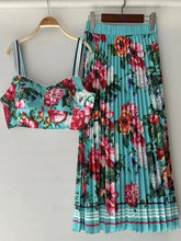 Load image into Gallery viewer, 2026 Summer Women's Clothing Retro Print Sexy Tube Top Suspender Top Two-piece Set + High Waist Pleated Loose Skirt Fashion Suit