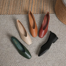 Load image into Gallery viewer, Women's French Square Toe Mary Jane Flats – Green