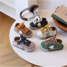 Load image into Gallery viewer, Kids' Leather Star Sneakers – Boys & Girls (EU 23–33)