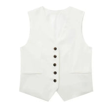 Load image into Gallery viewer, HH Summer Women Elegant Solid Single Breasted V Neck Casual Vest Top Female Fashion Office Lady Chic Outerwear Vest