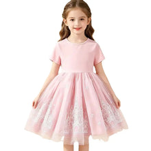 Load image into Gallery viewer, Summer New Kids Clothes Children Elegant Short Sleeves Girls Dress Fashion Princess Dress For Baby Girls Birthday Party Clothing
