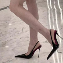 Load image into Gallery viewer, Women's Pointed Toe Patent Leather High Heel Sandals