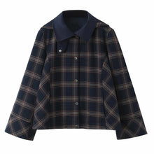 Load image into Gallery viewer, Women's Checkered Hooded Jacket & High Waist Lantern Pants Suit