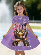 Load image into Gallery viewer, Kpop Cartoon Graphic Dress for Girls Funny Gift for Fan Harajuku Girl Clothes Summer Tops Short Sleeve Dress Children's Clothing