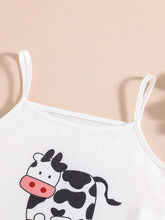 Load image into Gallery viewer, Summer collection of fashionable home clothes for girls, cute cow patterned tank top shorts for outdoor leisure.