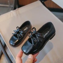 Load image into Gallery viewer, Girls' Princess Dance Shoes | Soft Sole Leather Bow Flats (Ages 3–12)