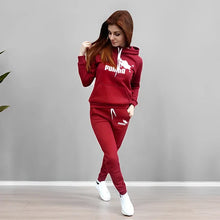 Load image into Gallery viewer, Women's Tracksuit Hooded Sweatshirts Sweatpants Autumn Winter Daily Casual Sporty Jogger Suit Female Home Outdoor Hoodie Outfits