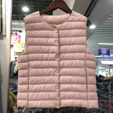 Load image into Gallery viewer, 2025 New Women Sleeveless Puffer Jacket Spring Winter Female 90% White Duck Down Ultra Lightweight Packable Warm Down Liner Vest