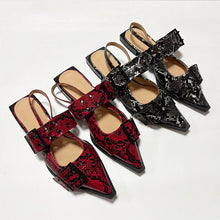 Load image into Gallery viewer, Female Women Flat Sandals Shoes Fashion Shallow Footwear Slingback Pointed Toe Ladies Sandals Flats Shoes New