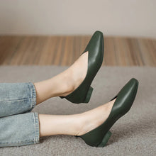 Load image into Gallery viewer, Women's French Square Toe Mary Jane Flats – Green