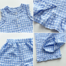 Load image into Gallery viewer, Pink Girl's Summer Two-piece Set with Single Breasted Sleeveless Top and Casual Pants, New Children's Sets Kids Clothes