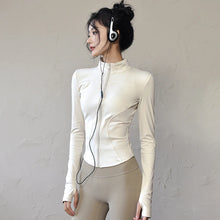 Load image into Gallery viewer, Long Sleeve Sports Jacket Women Zip Fitness Yoga Shirt Winter Warm Gym Top Activewear Running Coats Workout Clothes For Cycling