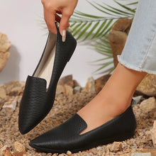 Load image into Gallery viewer, Women's Shoes PU Leather Loafers Ballet Flats Pointed Toe Barefoot Slip-on Casual Low Heel Fashion Stone Pattern Woman Flat Shoe